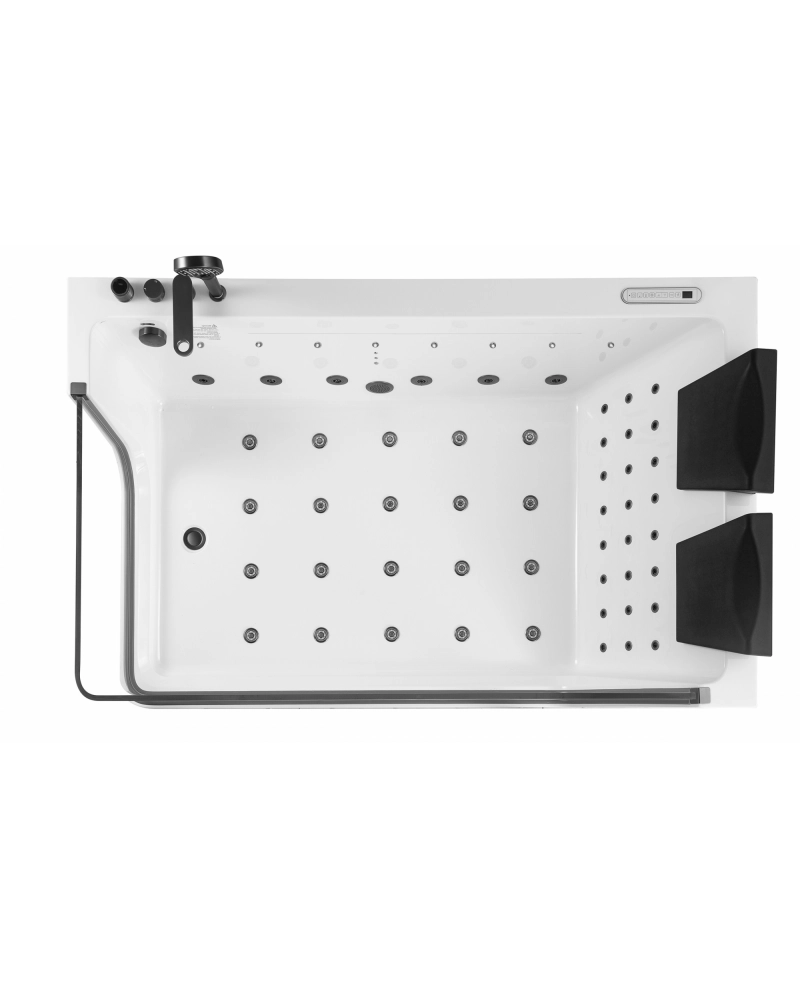 Vasca da bagno idromassaggio in vetro due posti full optional riscaldata 180x110cm Sicorage Traxy Sx