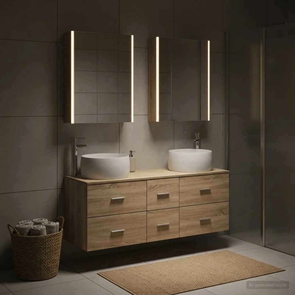 Set di mobili per il bagno 5 pcs Rovere Sonoma 3407049