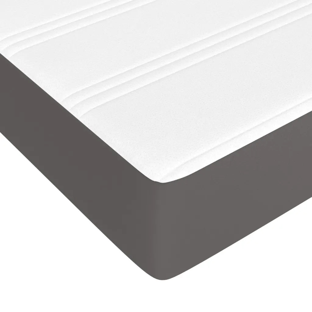 Giroletto a Molle con Materasso-Struttura Letto Grgio 80x200 cm in Similpelle 165502