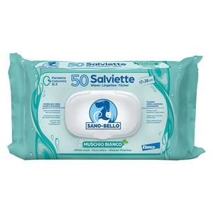 SALVETTE DETERGENTI 'SANO E BELLO' profumazione al muschio bianco  - SANO E BELLO