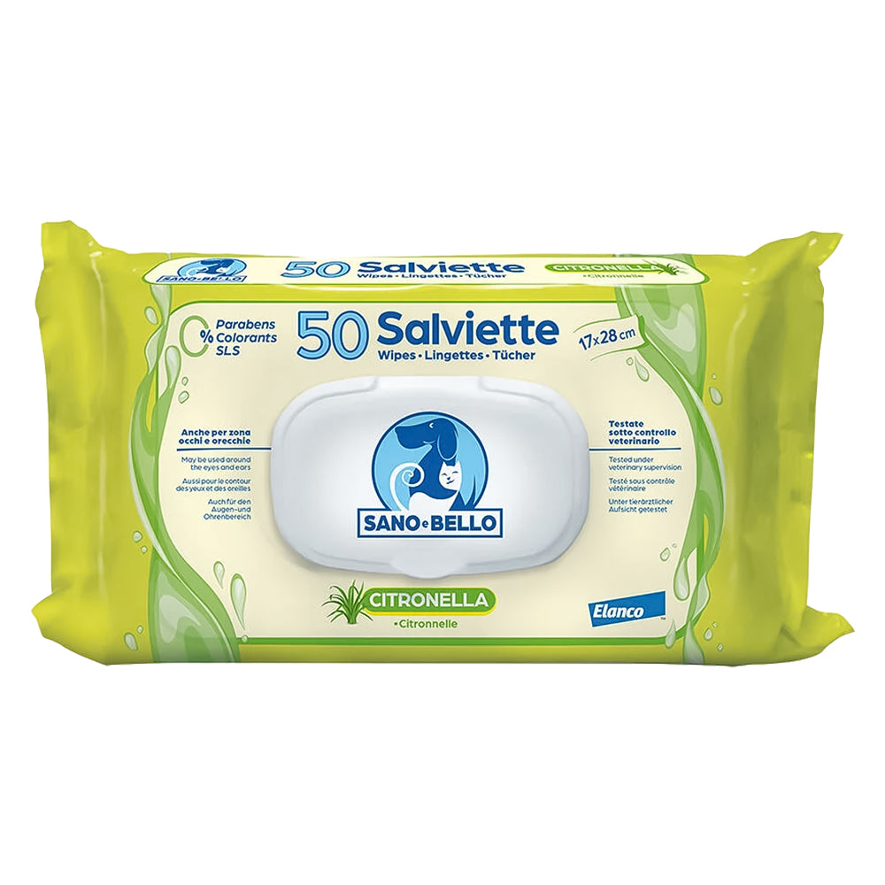 SALVETTE DETERGENTI 'SANO E BELLO' profumazione alla citronella  - SANO E BELLO