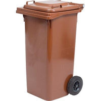 BIDONE QUADRO NETTEZZA URBANA CON RUOTE- - lt.240, cm.73x58,5x109,2h. - marrone - 1 pezzi XTRA