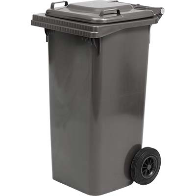 BIDONE QUADRO NETTEZZA URBANA CON RUOTE- - lt.120, cm.57x47.5x95h. - grigio - 1 pezzi XTRA