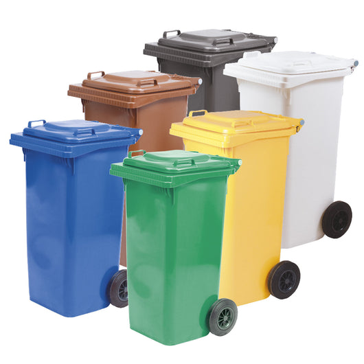 BIDONE QUADRO NETTEZZA URBANA CON RUOTE LT.120  cm.48x57x95h.  marrone    ICS