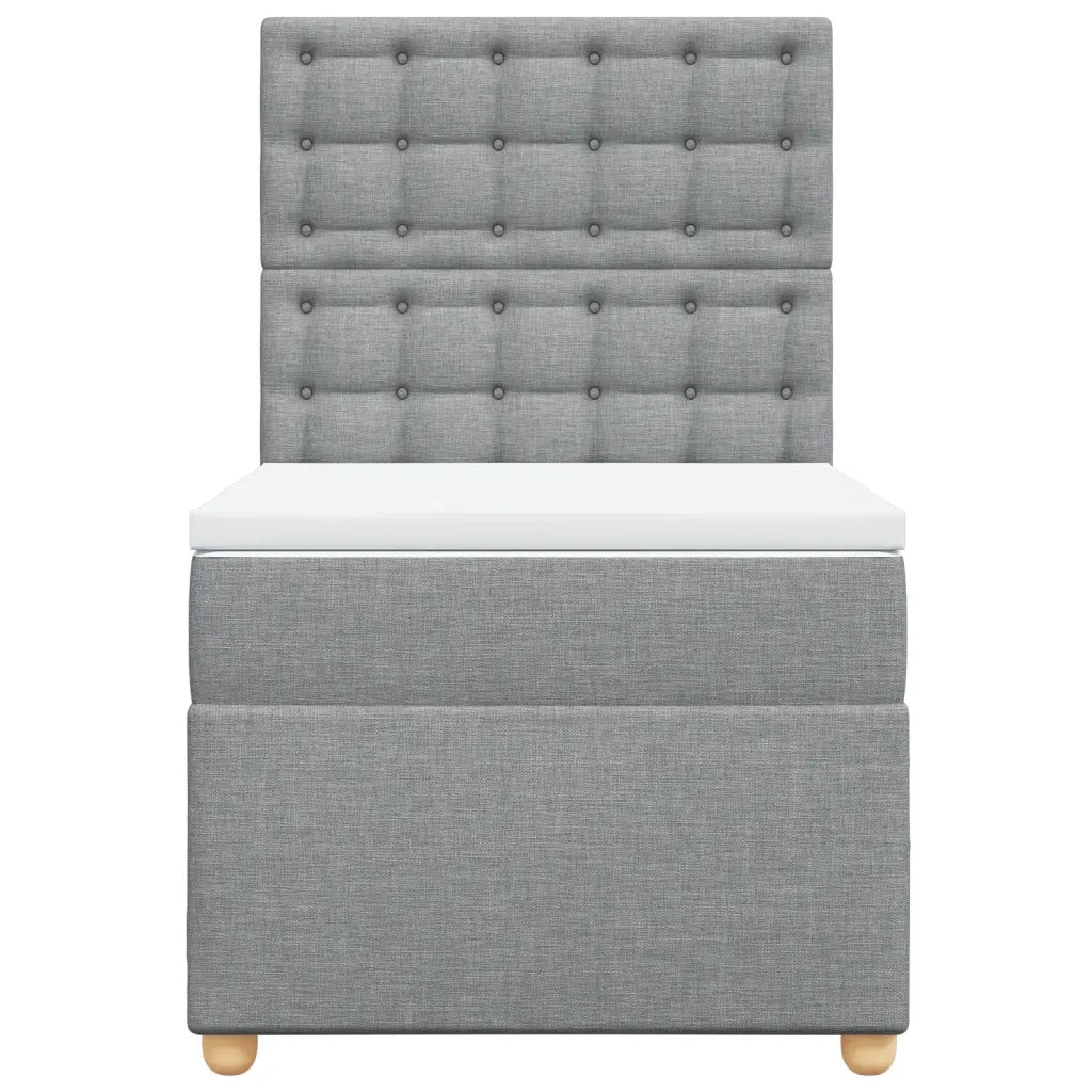 Giroletto a Molle con Materasso Grigio Chiaro100x200 cm Tessuto