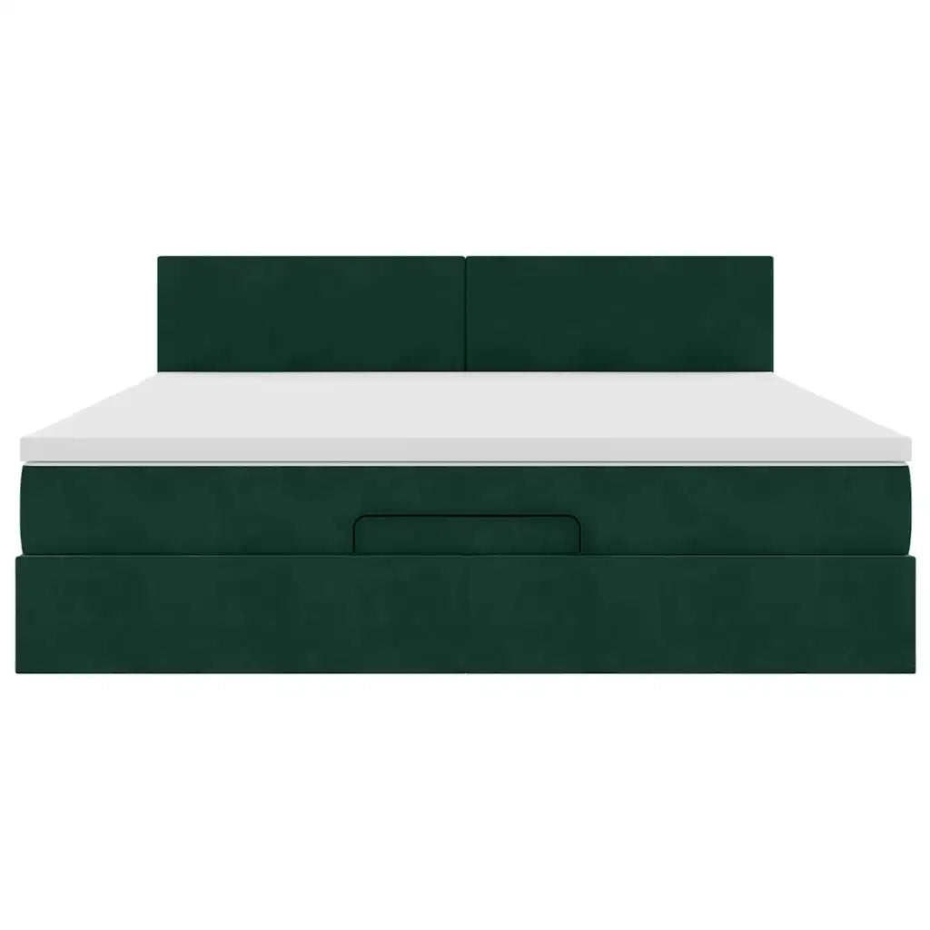 Struttura Letto Pouf con Materasso 180x200 cm in Velluto