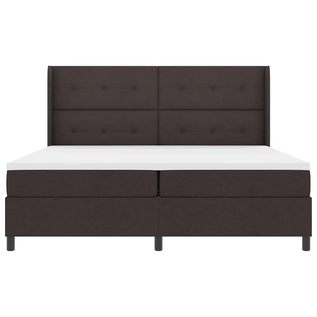 Letto a molle con materasso Marrone scuro 200 x 200 cm Tessuto 3343528