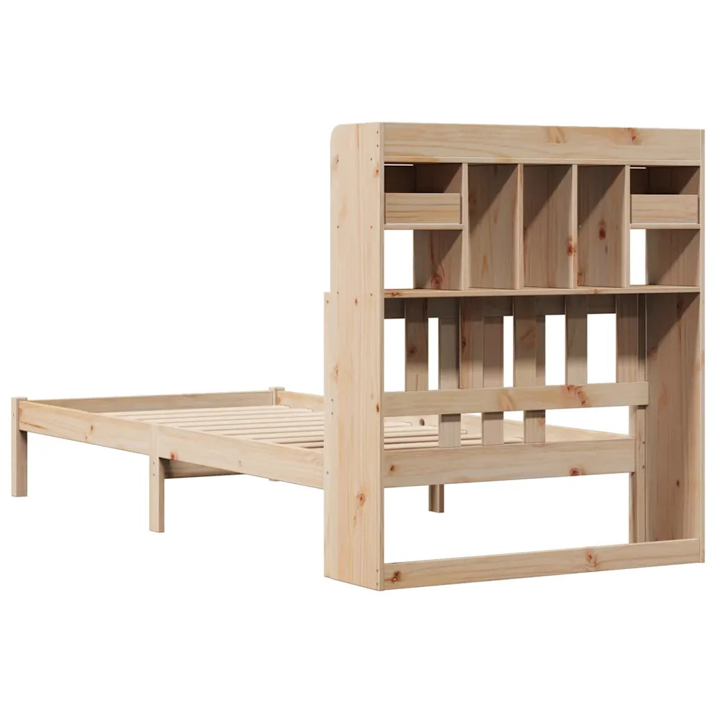 Letto Libreria senza Materasso 90x190 cm Legno Massello Pino 3322327