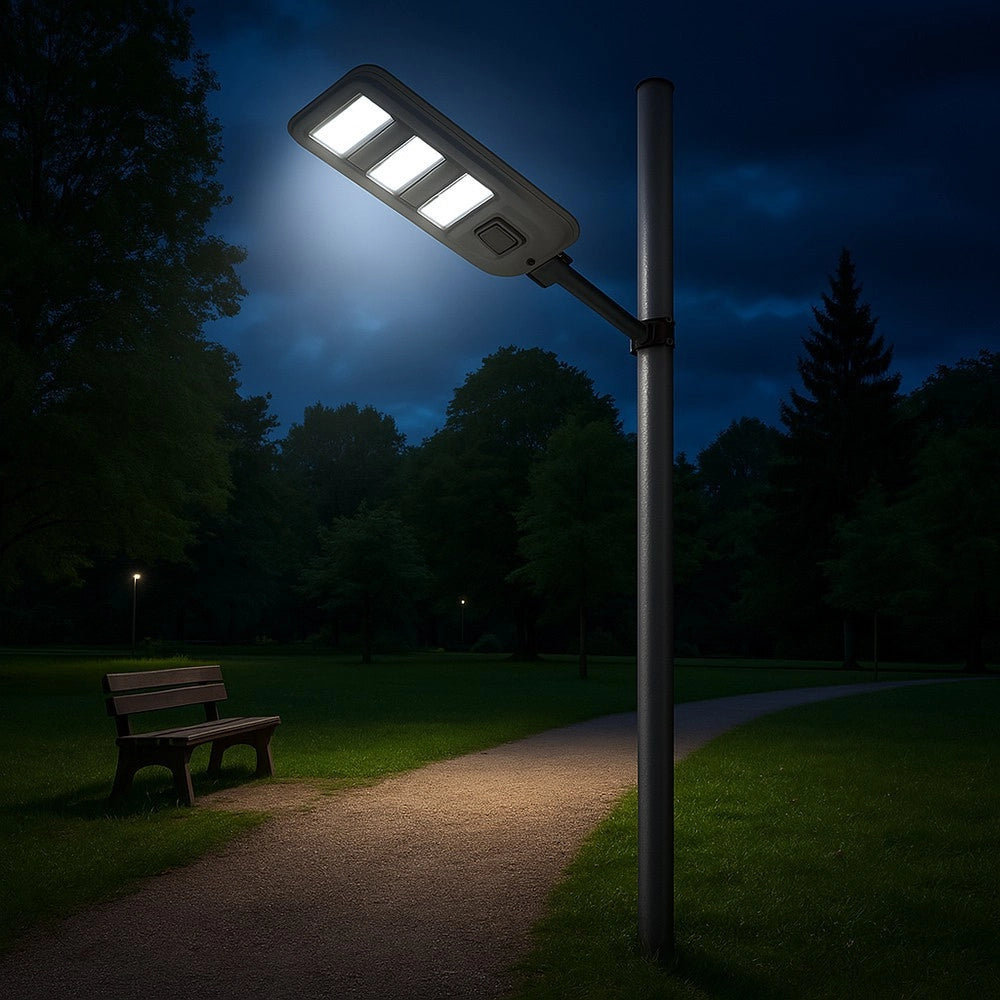 Trade Shop - Lampione Faro Led Solare 100w 160w 220w 300w Con Sensore Crepuscolare Prossimità Es-p-f -  160 Watt