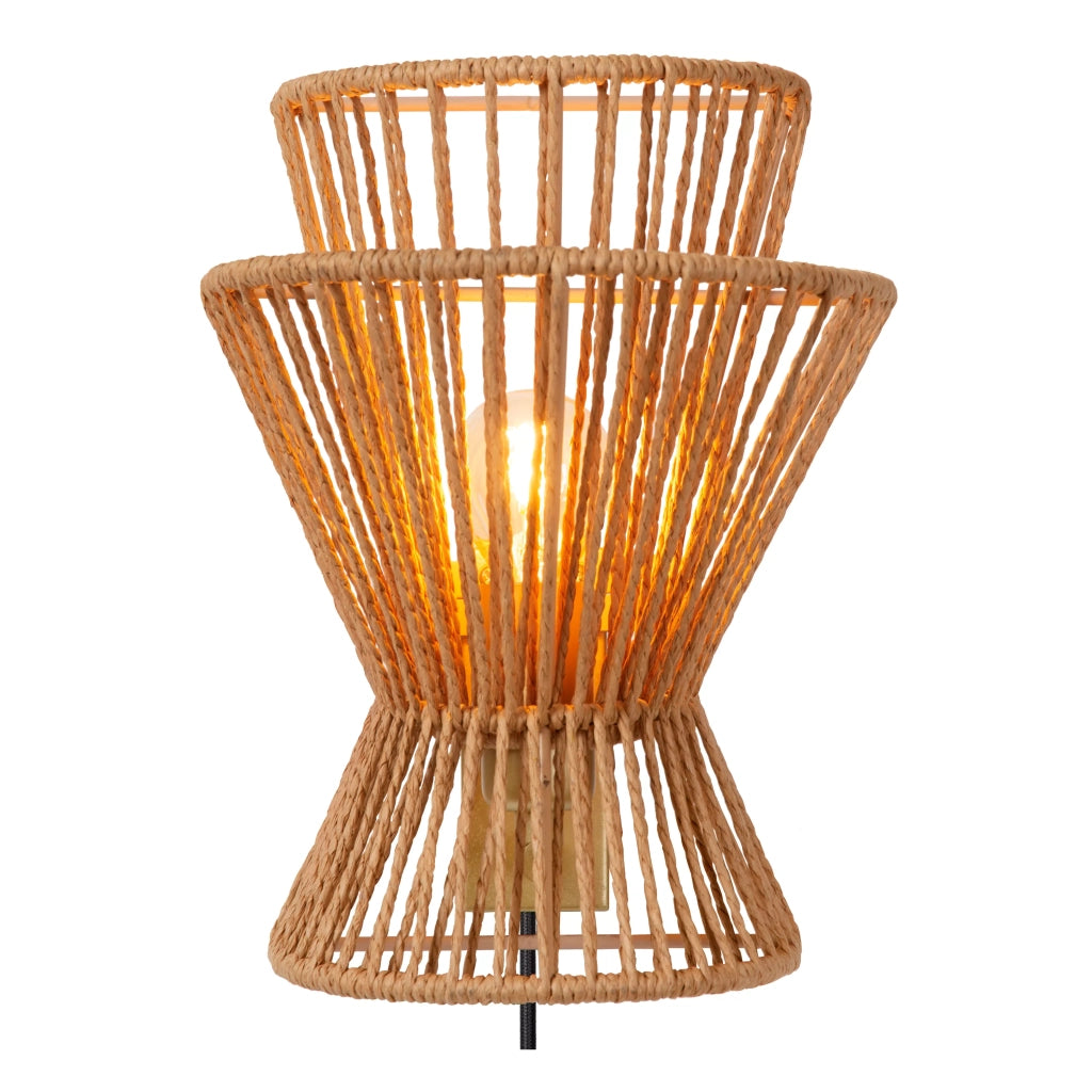 Applique scandinava Tasman E27 60W legno oro Lucide