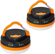 Lampada da Campeggio 2 pezzi - 5 modi di illuminazione - IP65 impermeabile - piede magnetico - gruccia ripiegabile - emergenze - campeggio - pesca - batterie