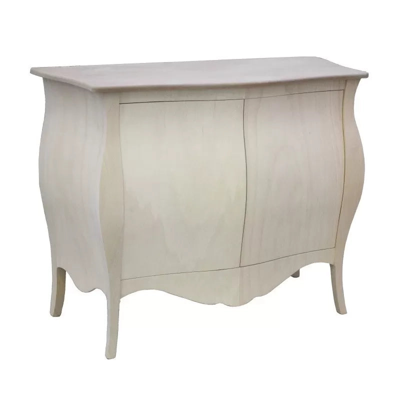Credenza sagomata 2 porte legno grezzo 120x54x94 (2146) - Mobili 2G