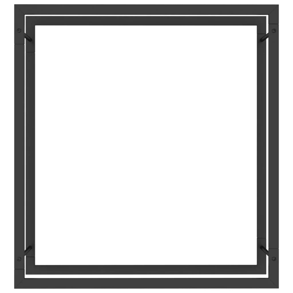 Portalegna finitura opaca 80 x 28 x 86 cm acciaio nero 02_0043753