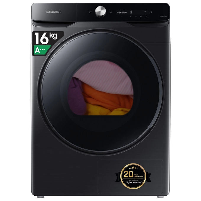 Samsung Asciugatrice DV16DG8600BVU3 16kg Pompa di Calore A+++ Wi-Fi Nero