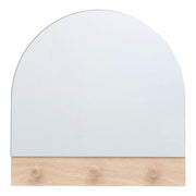 Set di 6 Appendiabiti/specchio Da Parete Con 3 Ganci Arcade 30x30 Naturale