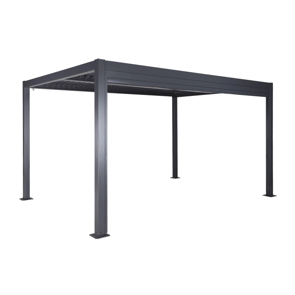 tenda laterale avvolgibile alluminio e textilene per pergola, 4m,