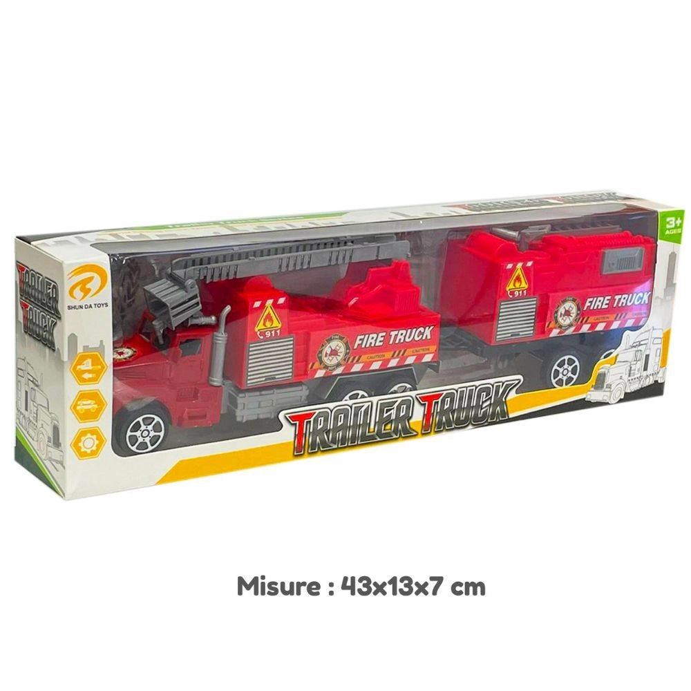 Trade Shop - Camion Dei Pompieri Mezzo Di Lavoro Vigili Del Fuoco Giocattolo Per Bambini 3+ -