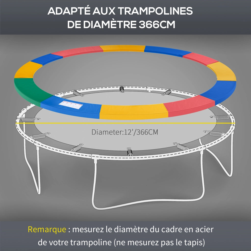 Cuscino di protezione per trampolino ¨C zephmum ¨C 366 cm, rosso