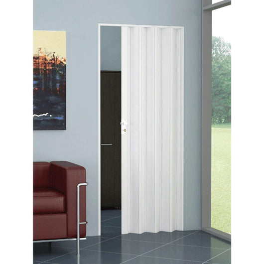 PORTA A SOFFIETTO CON SERRATURA IN KIT LINEA EXTRA IN PVC  cm.82x210 bianco    PINTO