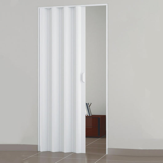 PORTA A SOFFIETTO CON MANIGLIA IN KIT LINEA EXTRA IN PVC  cm.82x210 bianco    PINTO