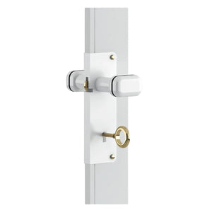 SERRATURA CON POMOLO IN PLASTICA PER PORTE A SOFFIETTO  bianco    PINTO