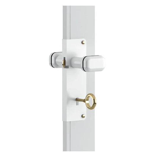 SERRATURA CON POMOLO IN PLASTICA PER PORTE A SOFFIETTO  bianco    PINTO