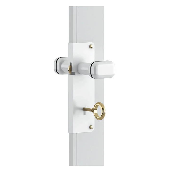 SERRATURA CON POMOLO IN PLASTICA PER PORTE A SOFFIETTO  bianco    PINTO