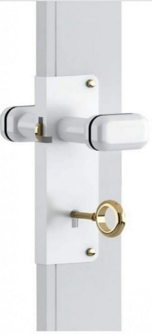 SERRATURA CON POMOLO IN PLASTICA PER PORTE A SOFFIETTO  bianco    PINTO