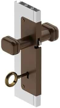 SERRATURA CON POMOLO IN PLASTICA PER PORTE A SOFFIETTO  noce    PINTO