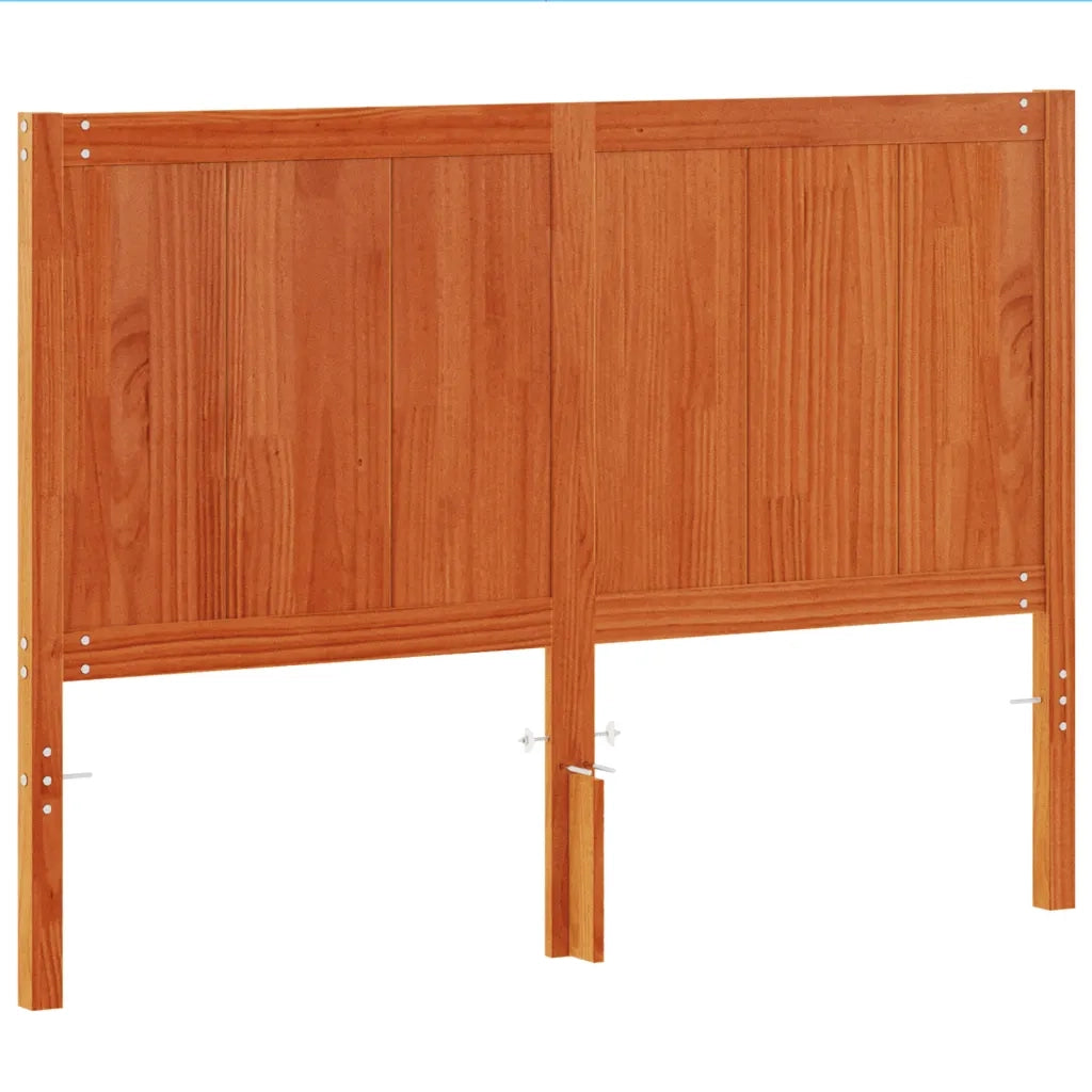 Testiera Marrone Cera 135 cm in Legno Massello di Pino 844240