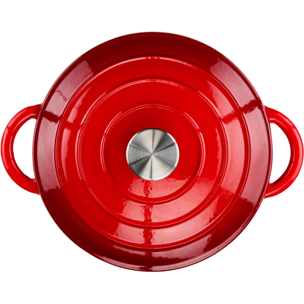 Casseruola con Coperchio Royalty Line Casseruola 24 cm Adatto a Tutti i Fornelli in Ghisa Rosso