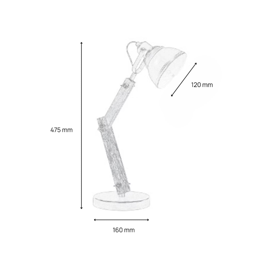 Lampada da scrivania in faggio antracite E14 Aksel Rabalux