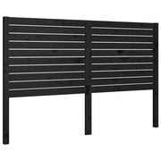 Testiera | Testata per Letto Nera 126x4x100 cm in Legno Massello di Pino