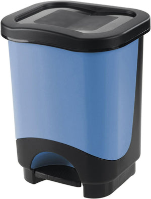 PATTUMIERA IDEA APERTURA A PEDALE TELAIO COLORE NERO- - cm.31,6x27,6x41h. lt.18 secchio azzurro - 4 pezzi TONTARELLI