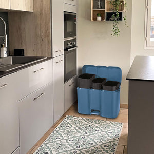 PATTUMIERA DIFFERENZIATA PATTY 3 LT.13+8+13  cm.58,5x32x41,5h. lt.13+8+13 azzurra    TONTARELLI