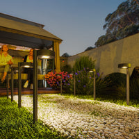 Set 8 Faretti da Esterno a Energia Solare 12x10x46 cm LED a 3000K IP44 in PP Nero