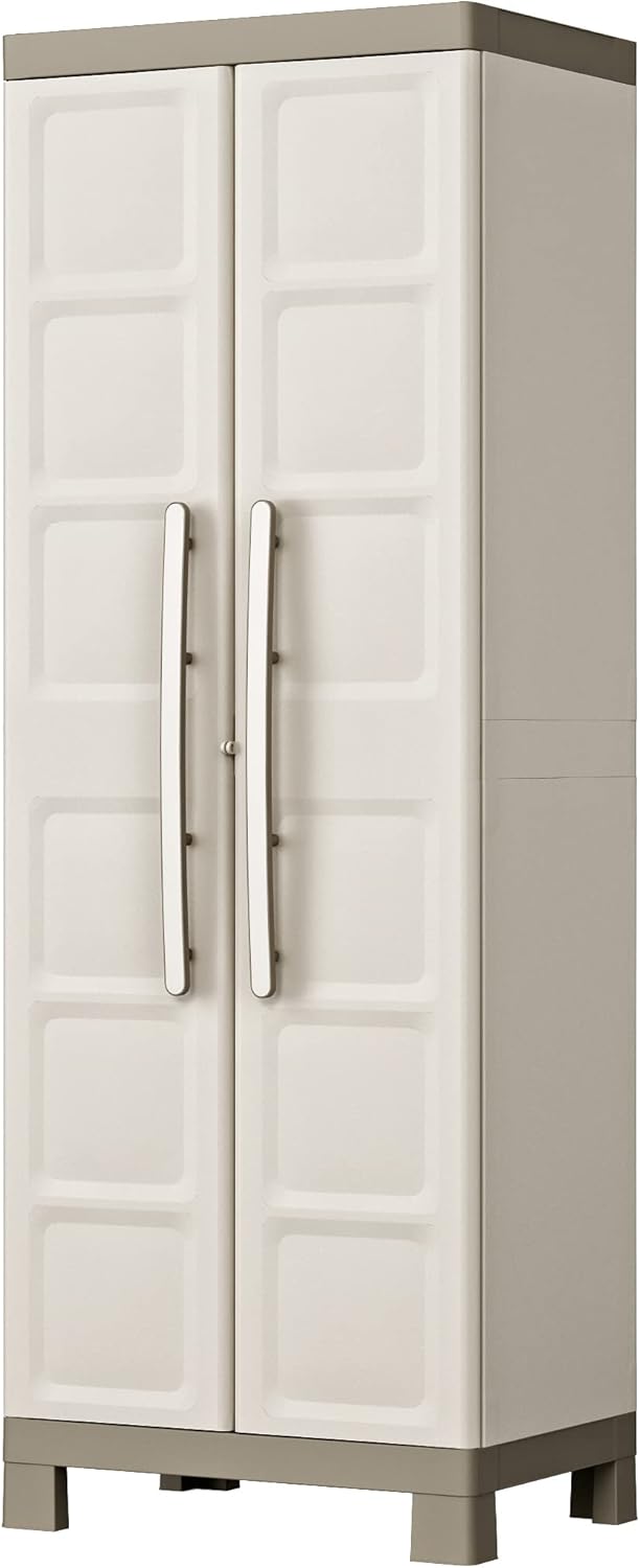 Armadio portascope in plastica con ripiani regolabili e ante doppie Excellence Keter