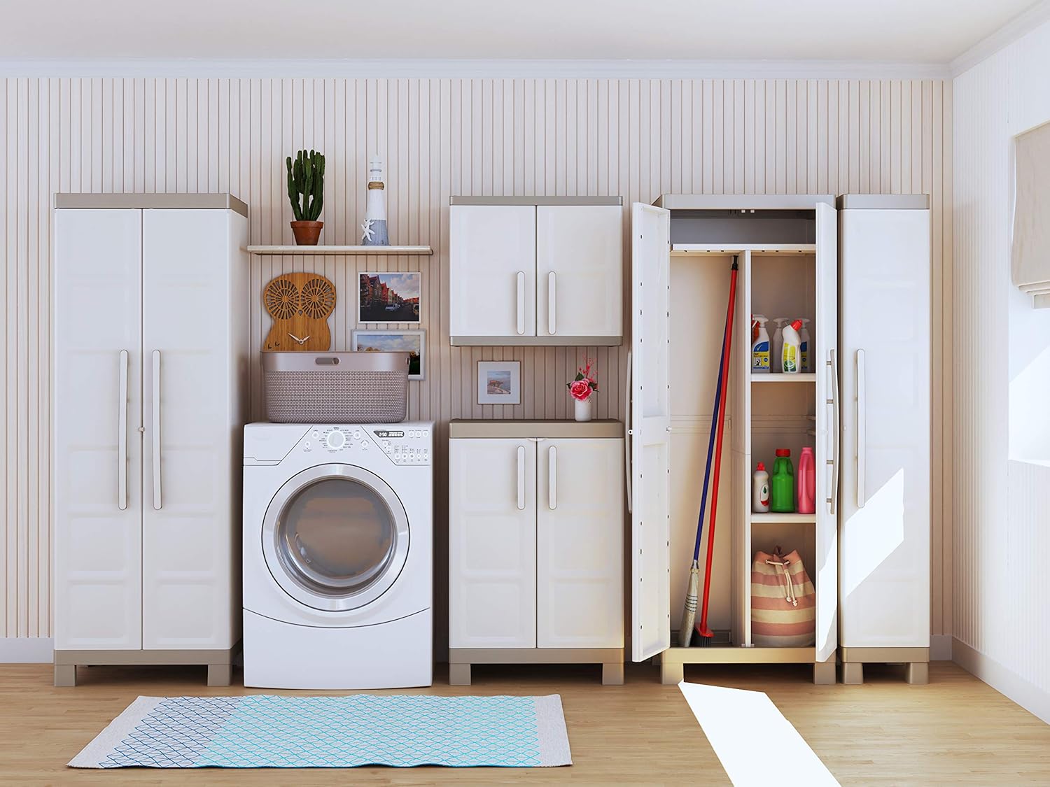 Armadio portascope in plastica con ripiani regolabili e ante doppie Excellence Keter