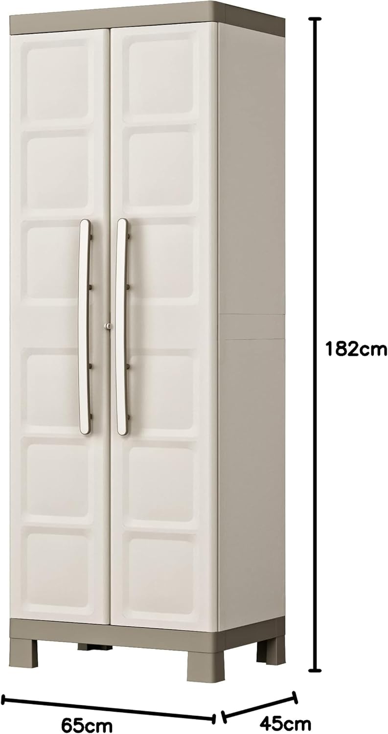 Armadio portascope in plastica con ripiani regolabili e ante doppie Excellence Keter