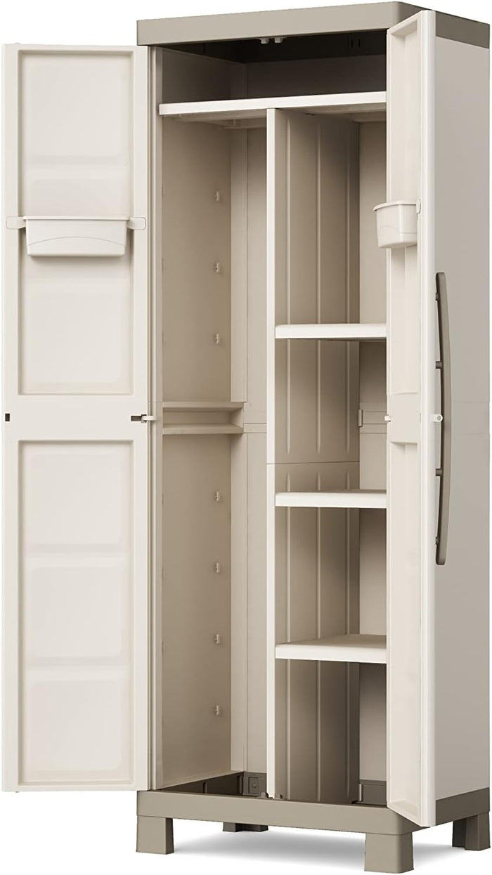 Armadio portascope in plastica con ripiani regolabili e ante doppie Excellence Keter