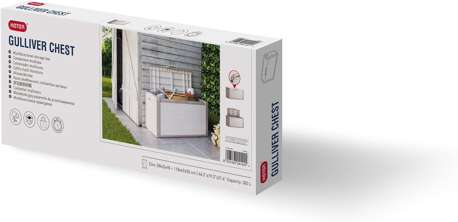 Baule portatutto in resina resistente con maniglie laterali e predisposizione lucchetto Gulliver Chest Keter