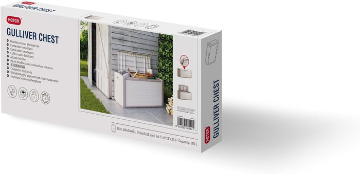 Baule portatutto in resina resistente con maniglie laterali e predisposizione lucchetto Gulliver Chest Keter