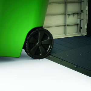 Baule porta attrezzi da esterno in resina effetto legno con doppia anta Store It Out Midi beige marrone Keter