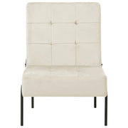 Poltrona Relax 65x79x87 cm Bianco Crema in Velluto 325779