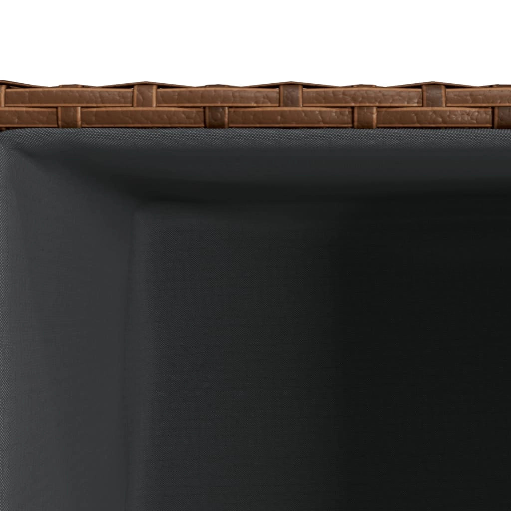 Fioriera rialzata per piante fiori giardino terrazze set da 2 30 x 30 x 60 cm resina intrecciata marrone 02_0038928