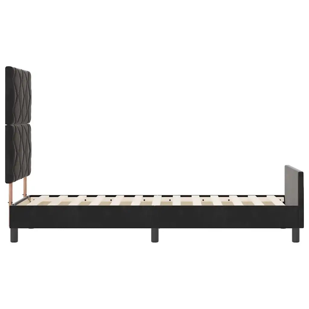 Letto a molle con testiera Nero 80 x 200 cm Velluto 3344971