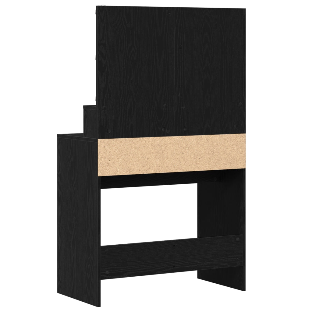 vidaXL Tavolo da Trucco con cassetto Rovere nero 80 x 41 x 134.5 cm