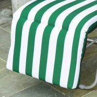 Sedia Sdraio da Spiaggia da 2 Pezzi Pieghevole e Reclinabile, Lettini Prendisole da Giardino con Cuscino Imbottito, Verde e Bianco
