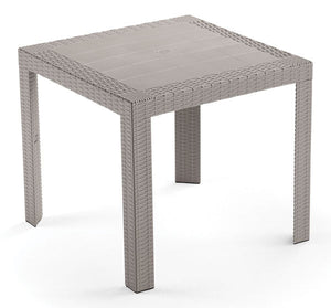 Tavolo da esterno in resina saturno quadro 80x80 4colori Colore: TORTORA