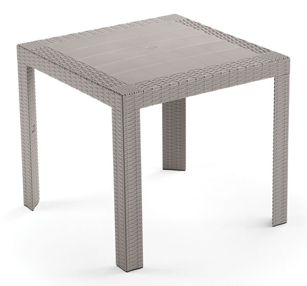 Tavolo da esterno in resina saturno quadro 80x80 4colori Colore: TORTORA